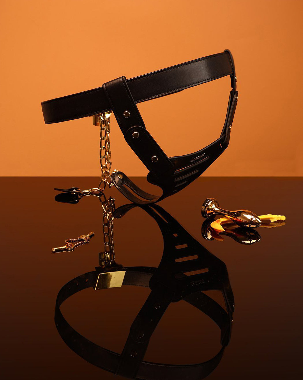 Leather Chastity Belt With Butt Plug - Chastity Belt - Sevanda