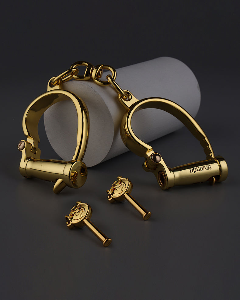 Golden BDSM Bondage Handcuffs - Bondage Cuffs - Sevanda