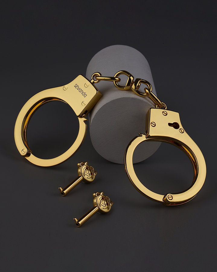 Golden BDSM Bondage Handcuffs - Bondage Cuffs - Sevanda
